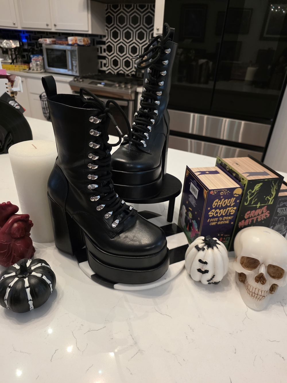 Steve Madden Black Platform Combat Boot